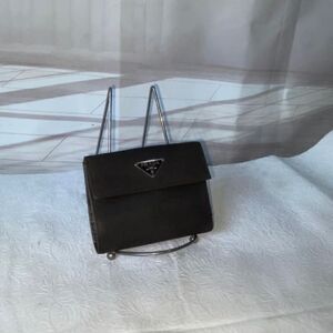 AUTHENTIC Prada Nylon Compact Wallet Brown